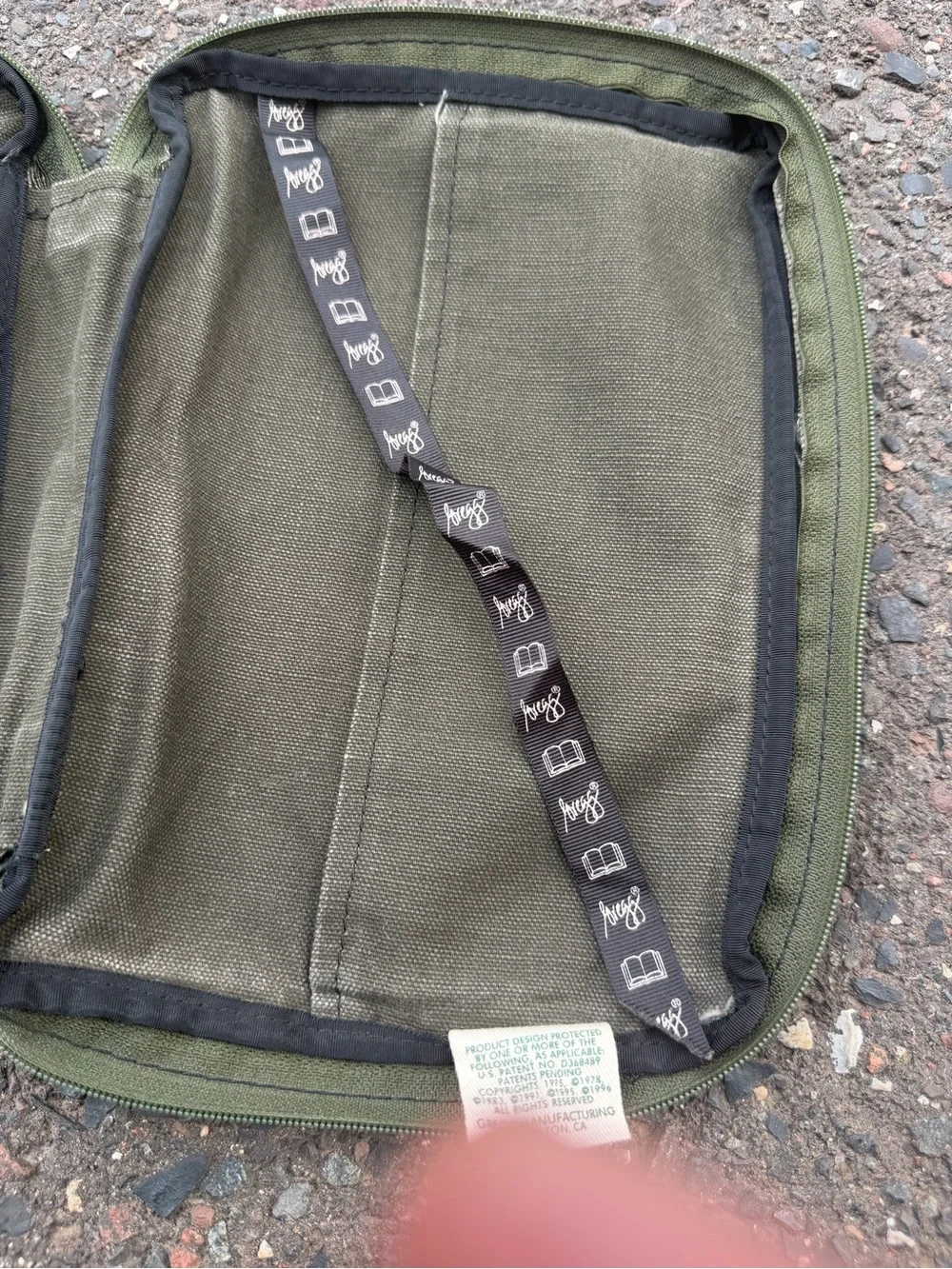 Gregg Canvas Book Bag with Brown Trim - bookmark
